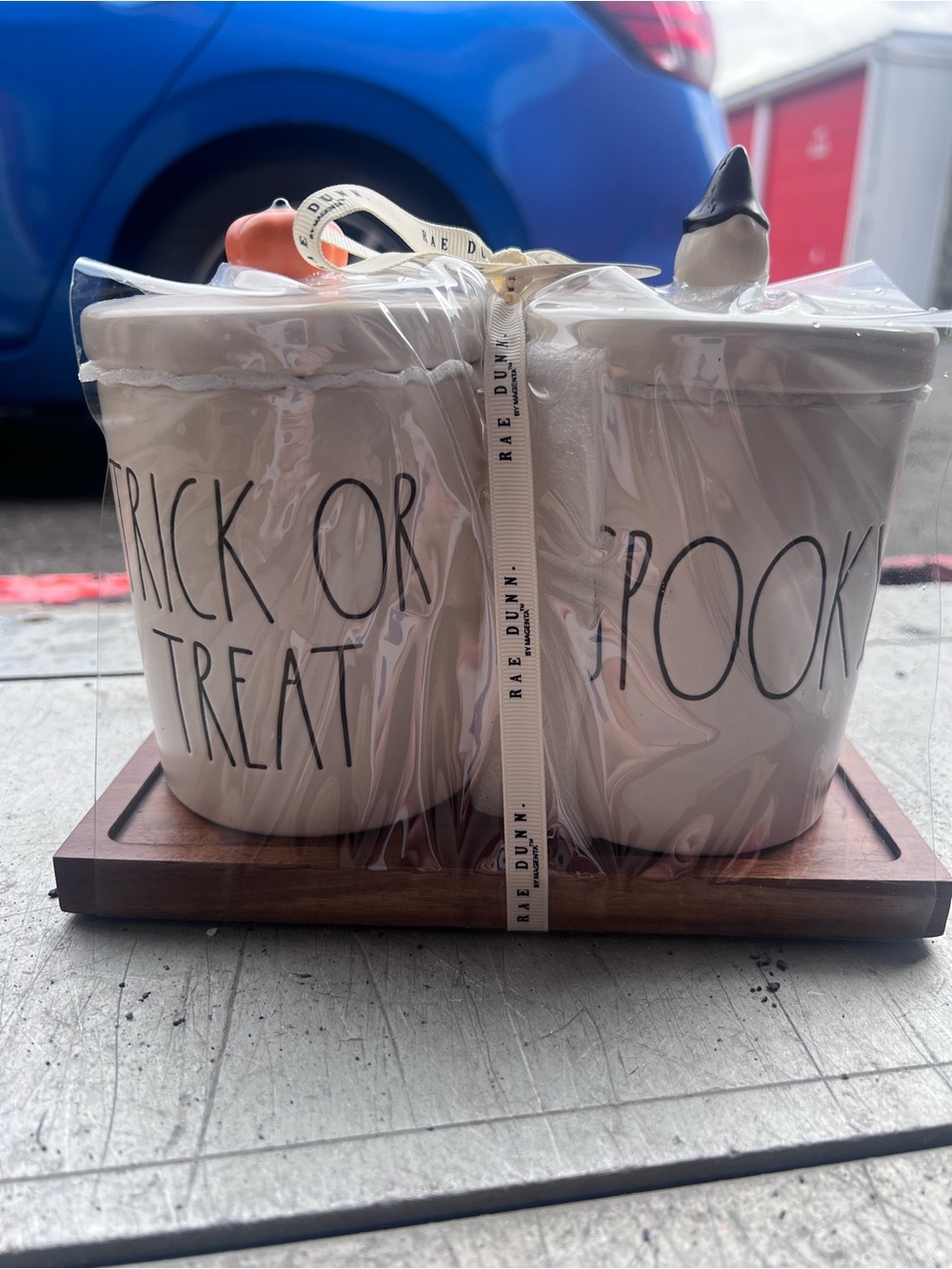 Rae Dunn White Halloween Canister Set - 'Trick or Treat' & 'Spooky'